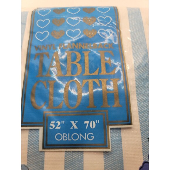 Vintage Easter Vinyl Flannelback Tablecloth 52x70 Oblong Bunny Spring Floral NIP - Picture 3 of 4